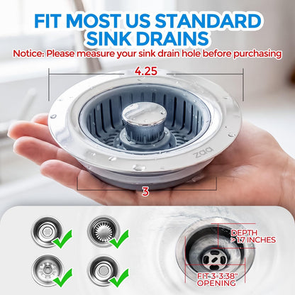 zaa Removable Basket Kitchen Sink Drain Stopper – No-Tools Installation for Safe Rental Kitchen Upgrades