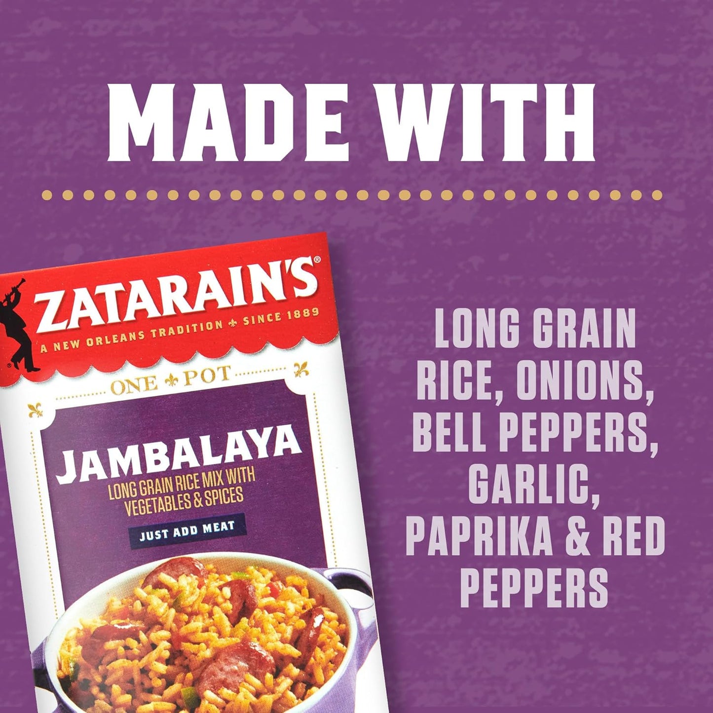 Zatarain's Jambalaya 8 oz – Real Vegetables and No Artificial Flavors for Wholesome Home Dining