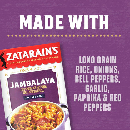 Zatarain's Jambalaya 8 oz – Real Vegetables and No Artificial Flavors for Wholesome Home Dining