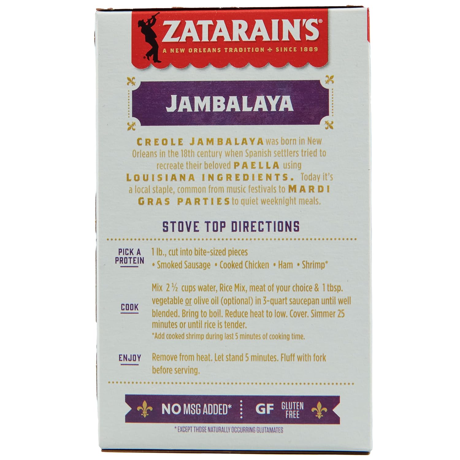 Zatarain's Jambalaya 8 oz – Real Vegetables and No Artificial Flavors for Wholesome Home Dining