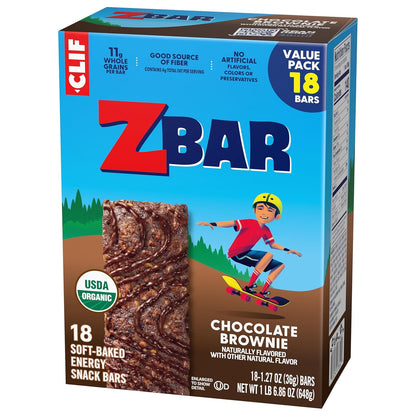 Zbar Chocolate Brownie Energy Bars – Organic Non-GMO Pantry Staple Snack for Ingredient-Conscious Parents