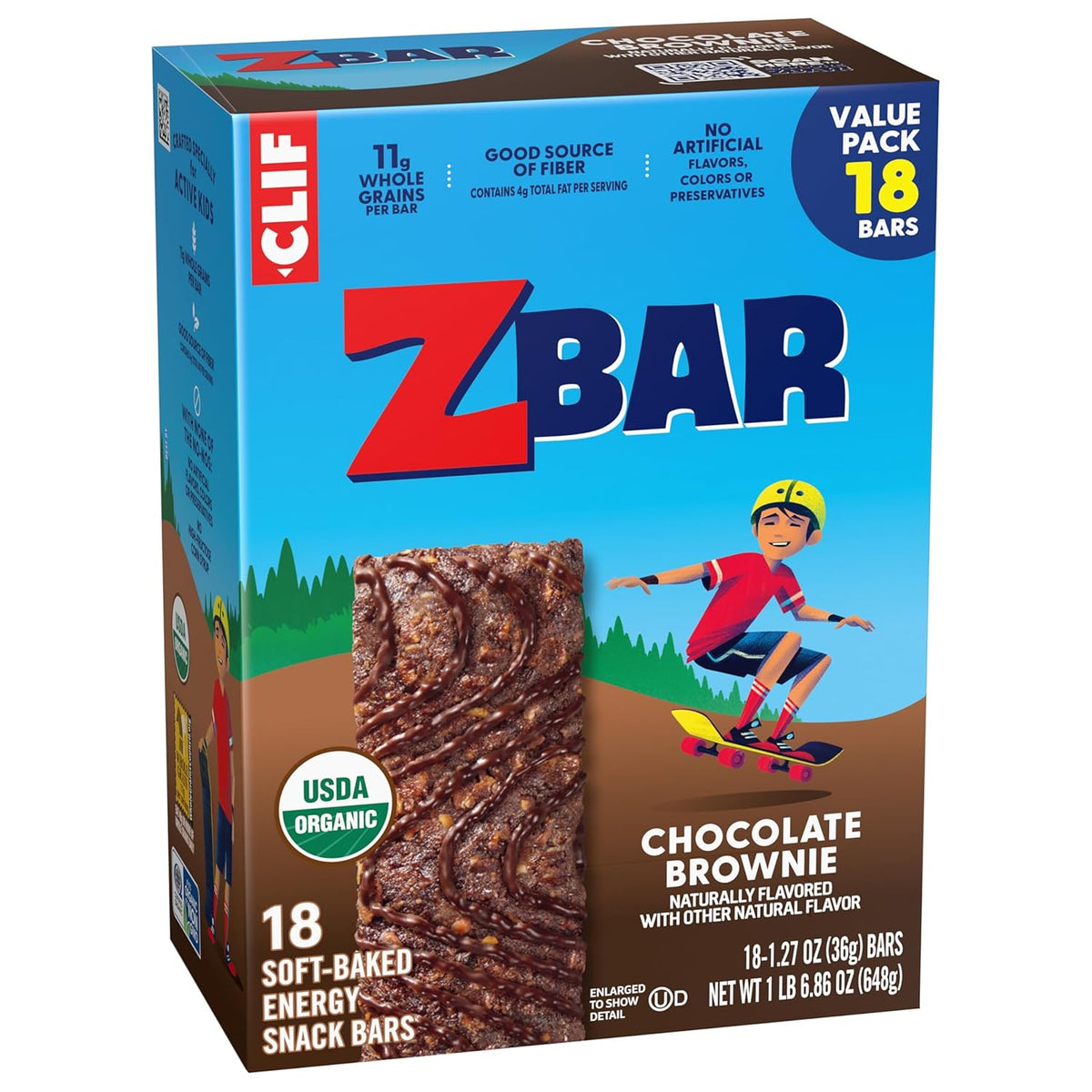 Zbar Chocolate Brownie Energy Bars – Organic Non-GMO Pantry Staple Snack for Ingredient-Conscious Parents