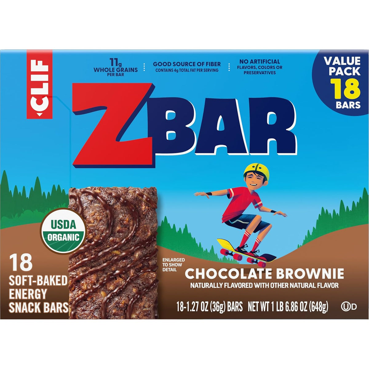Zbar Chocolate Brownie Energy Bars – Organic Non-GMO Pantry Staple Snack for Ingredient-Conscious Parents