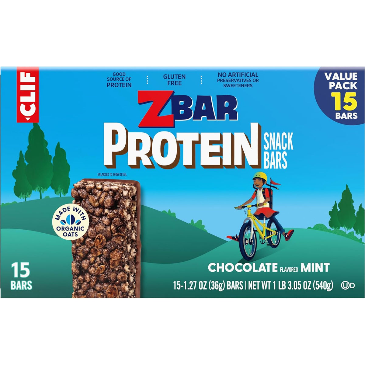 Zbar Protein – Car Cup Holder Snack for Commute Days, Individually Wrapped Bars (15 Pack)