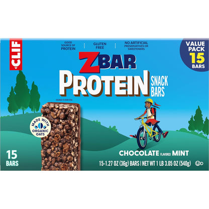 Zbar Protein – Car Cup Holder Snack for Commute Days, Individually Wrapped Bars (15 Pack)
