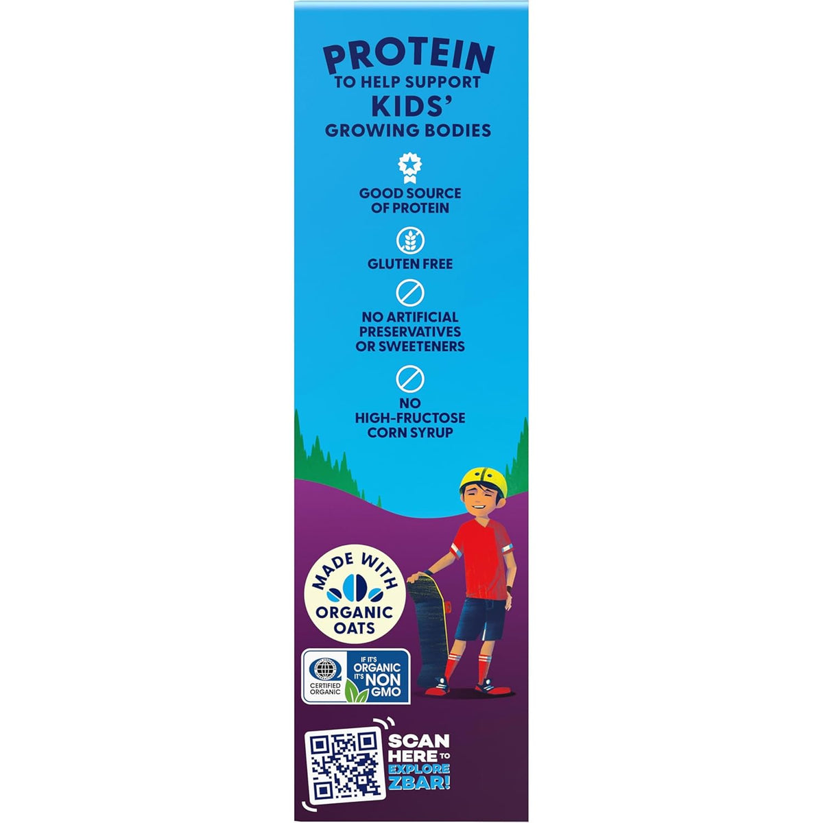 Zbar Protein Kids Protein Bars - Backpack-Ready Chocolate Chip Snack for Weekend Adventures and Sports (15 Pack)