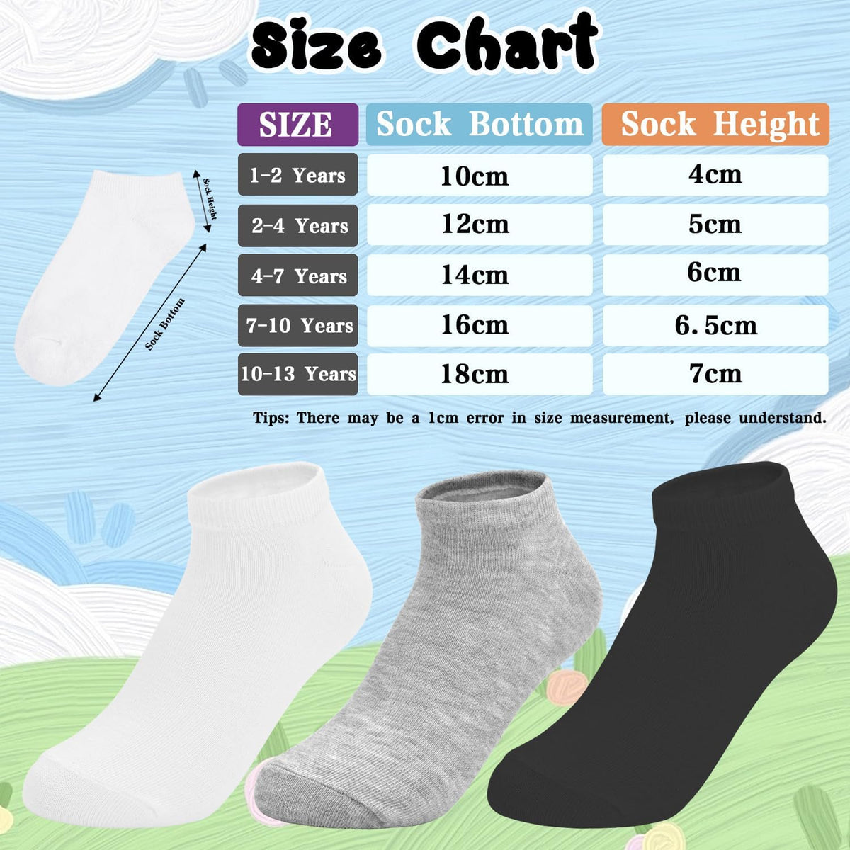 ZERULETS Kids Socks – Streamlined Back-to-School Sock Organizer, 20 Pairs Mixed Colors