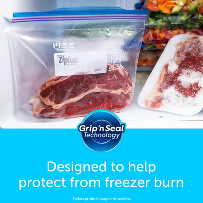 Ziploc Freezer Bags Gallon Size – Bulk Lunch Packing and Leftover Storage for Households with Kids