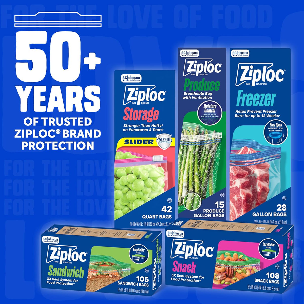Ziploc Quart Bags for Minimalist Freezer Storage – Reusable Design Reduces Single-Use Waste