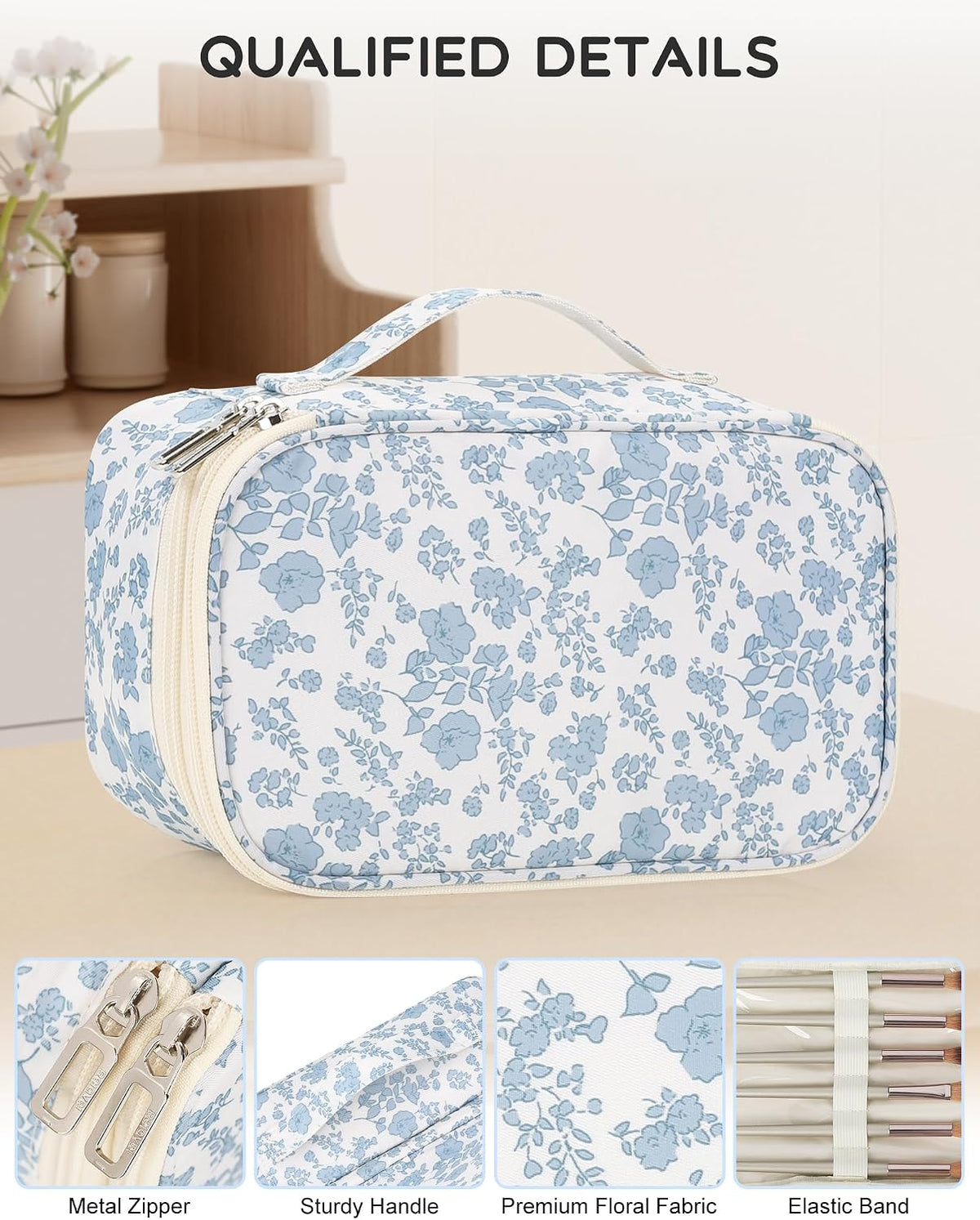 zipper closure to keep contents secure during transit