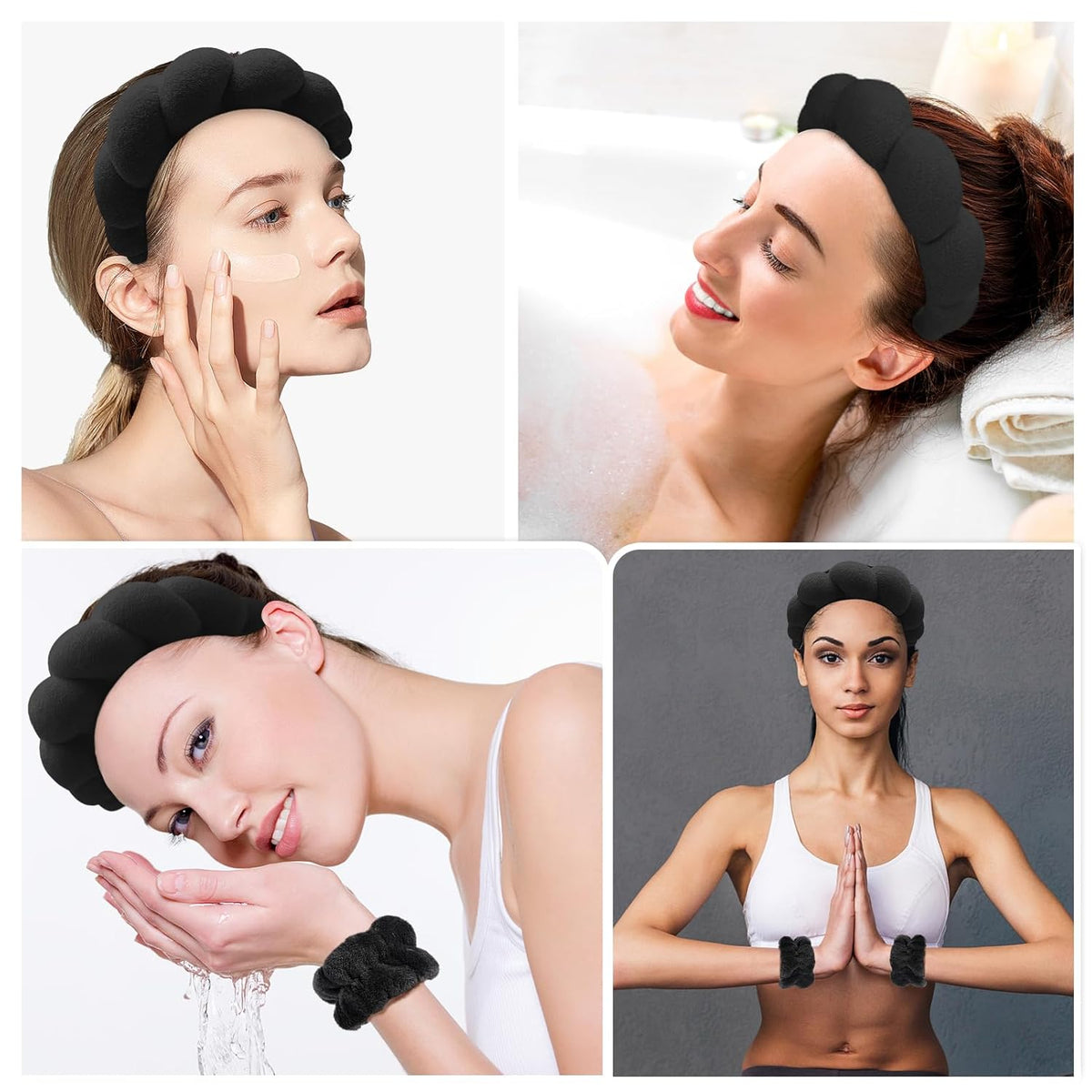 Zkptops Puffy Headband – Active Lifestyle Hairband for Gym and Home Workouts, Soft Non-Slip Terry Cloth Design