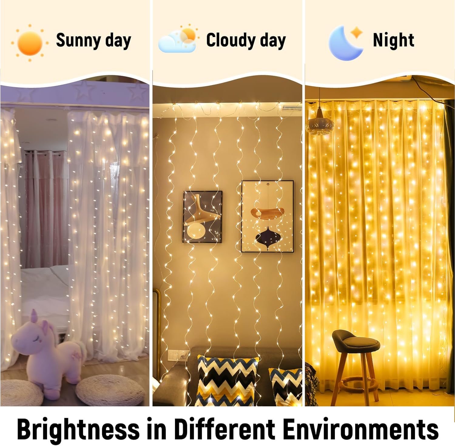 ZSJWL 300 LED Curtain Fairy Lights with Remote, Multicolor USB 9.8 × 9.8 Ft Hanging Curtain for Outdoor Patio and Camping Evening Setup