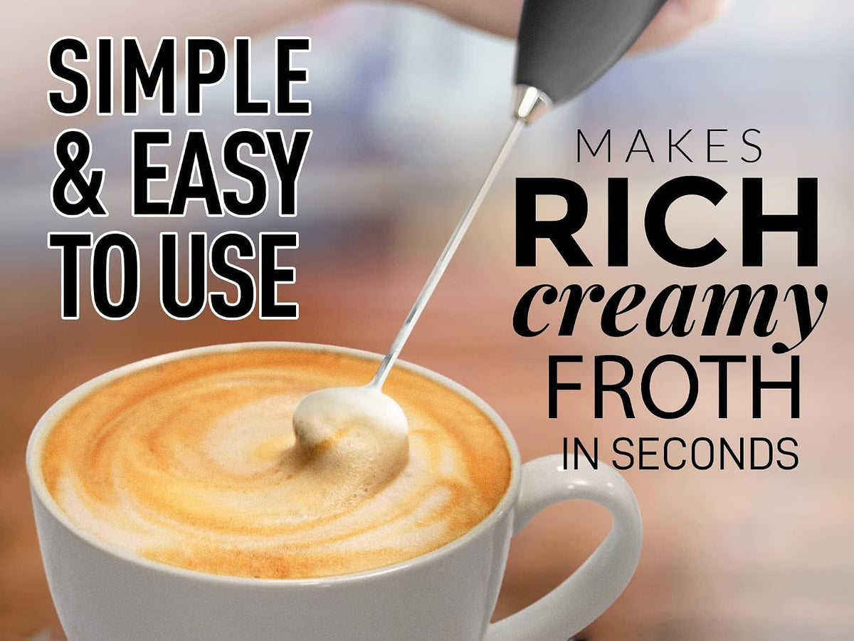 Zulay Kitchen Handheld Coffee Frother – Self-Care Kitchen Essential, Lush Foam for Lattes and Golden Milk in Soft Pink